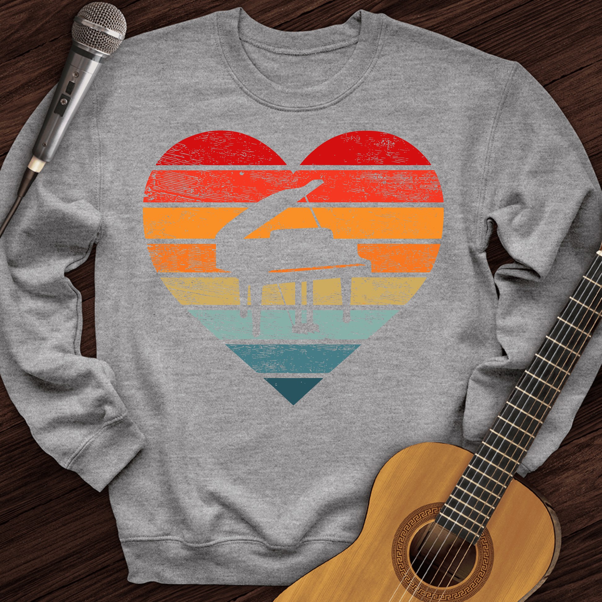 Printify Sweatshirt Sport Grey / S I Love Piano Crewneck