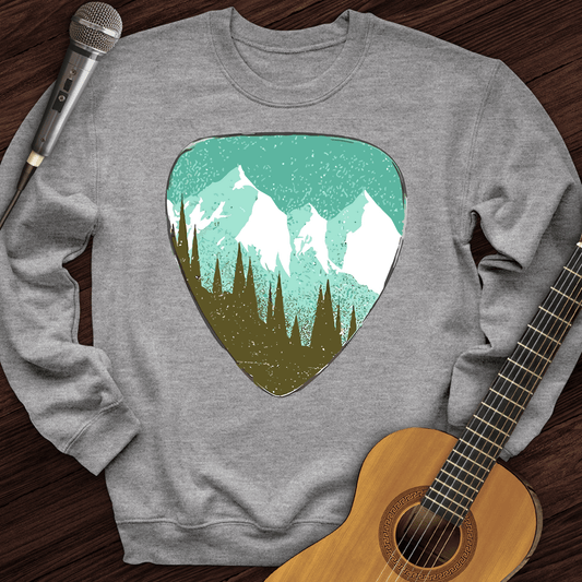 Printify Sweatshirt Sport Grey / S Mountain Guitar Pick Crewneck