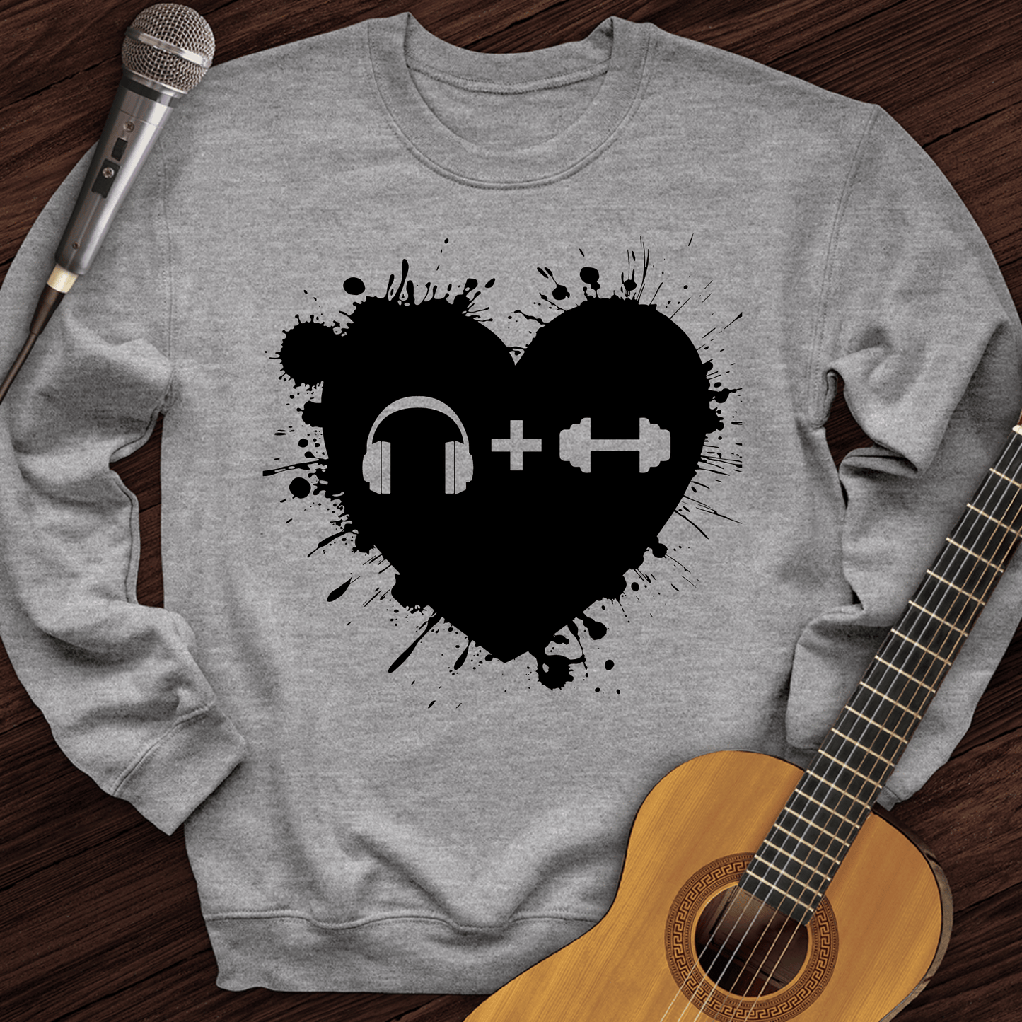Printify Sweatshirt Sport Grey / S Music And Exercise Crewneck