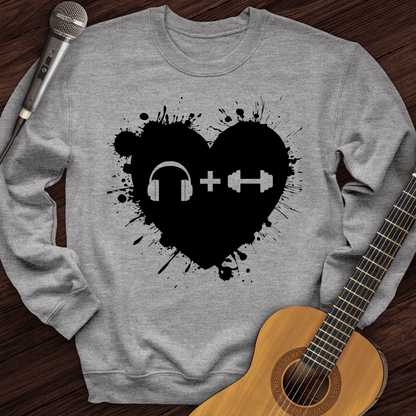 Printify Sweatshirt Sport Grey / S Music And Exercise Crewneck
