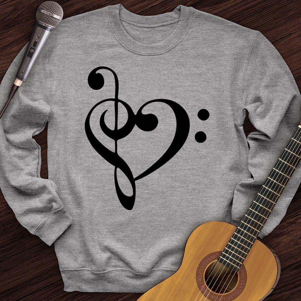 Printify Sweatshirt Sport Grey / S Music Heart Crewneck