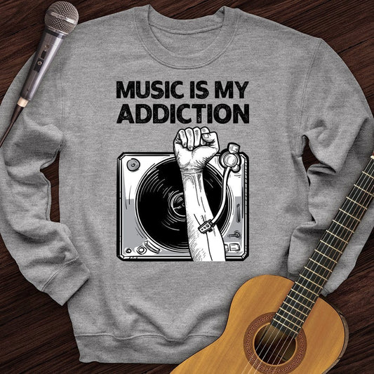 Printify Sweatshirt Sport Grey / S Music Is My Addiction Crewneck