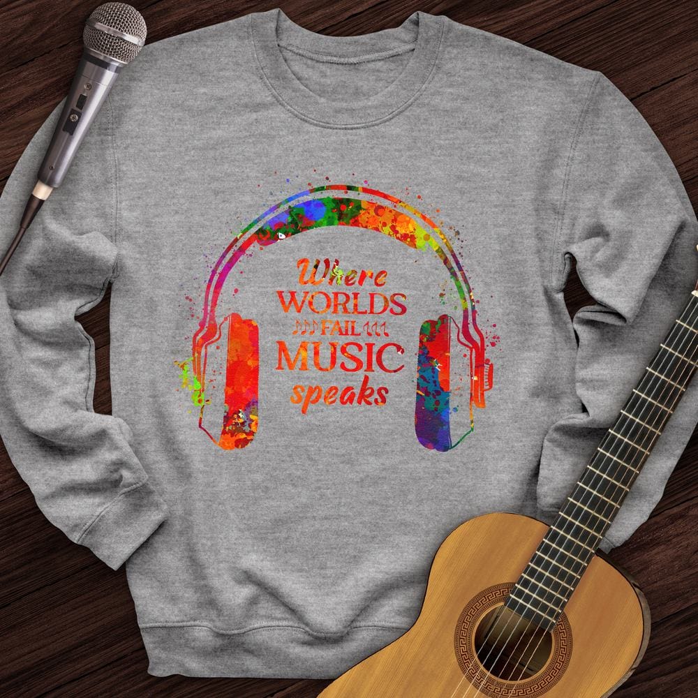 Printify Sweatshirt Sport Grey / S Music Speaks Crewneck