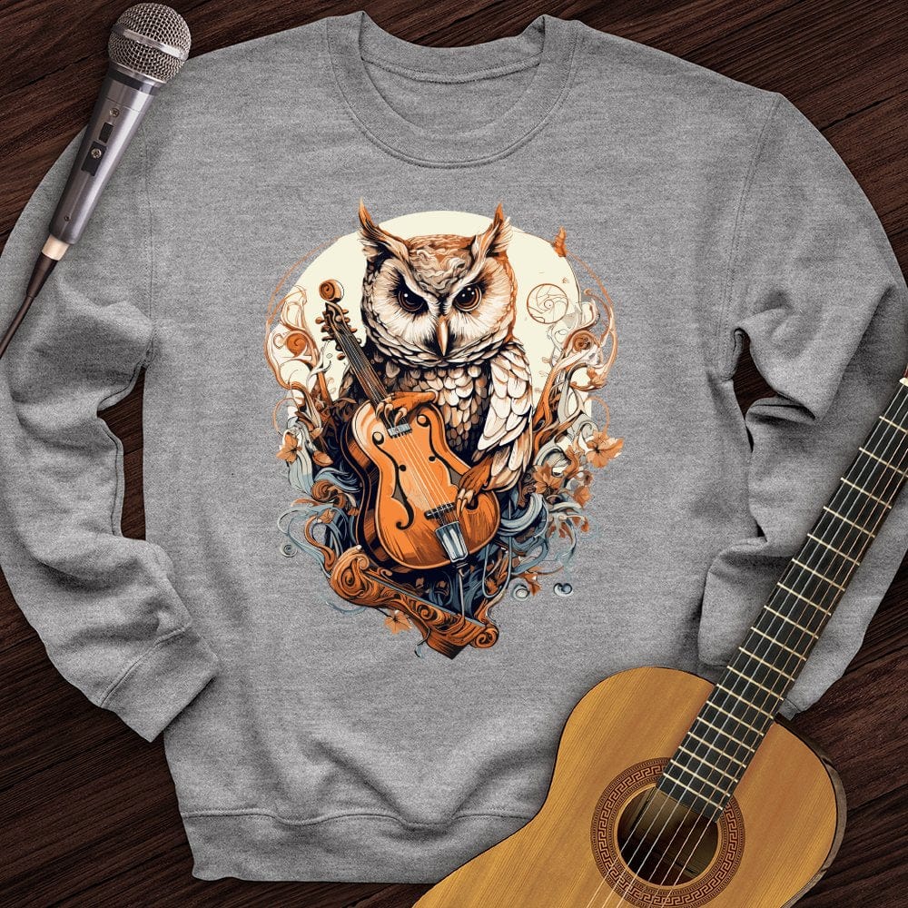 Printify Sweatshirt Sport Grey / S Owl Violin Crewneck