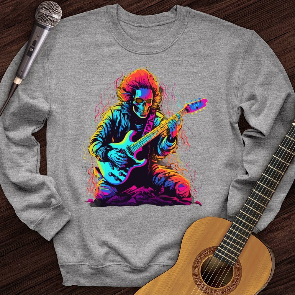 Printify Sweatshirt Sport Grey / S Pastel Skeleton Guitar Crewneck