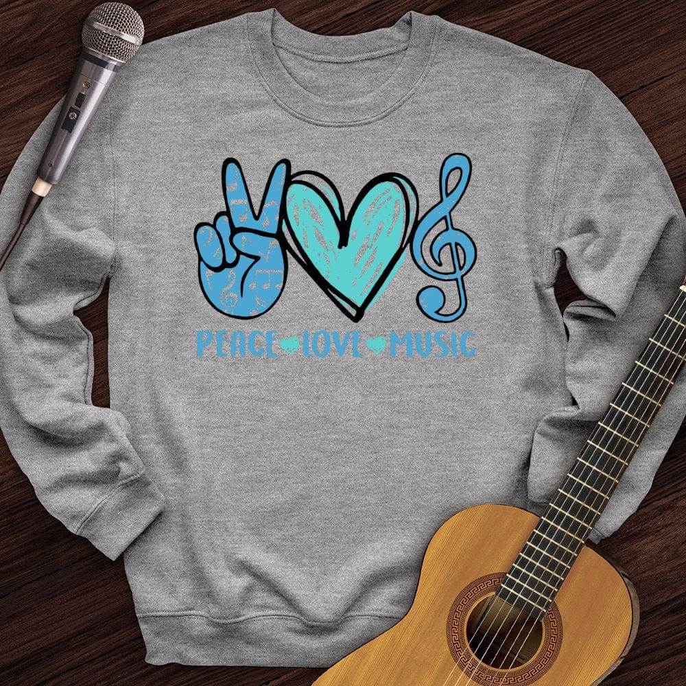 Printify Sweatshirt Sport Grey / S Peace, Love, Music Crewneck