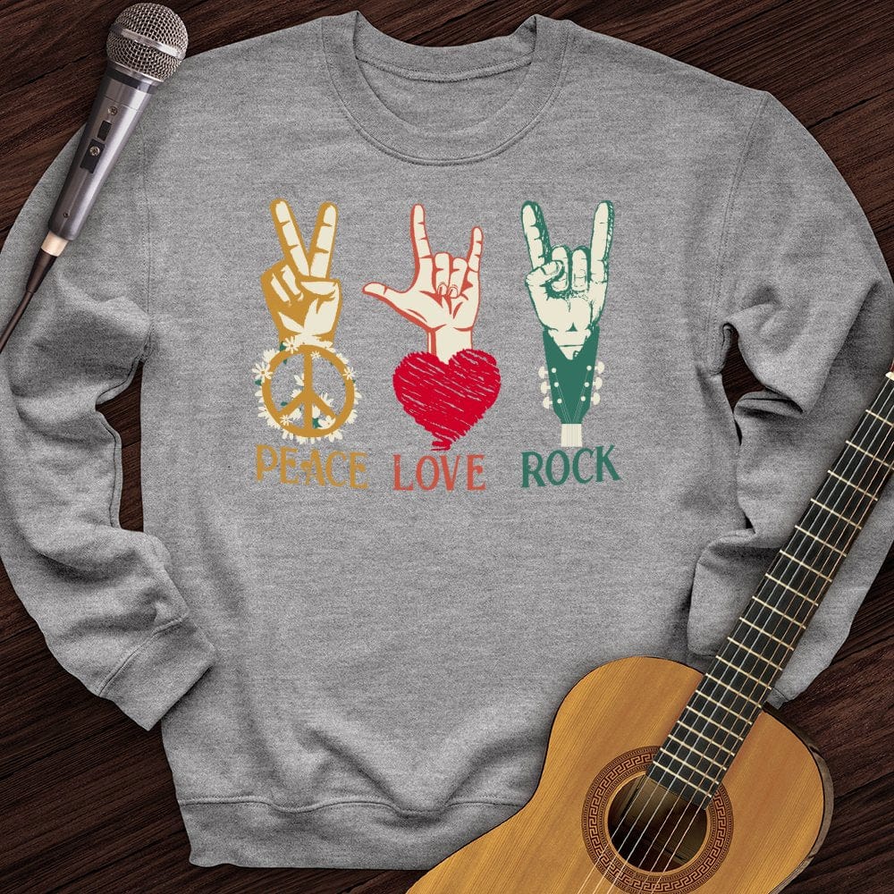 Printify Sweatshirt Sport Grey / S Peace, Love, Rock Crewneck