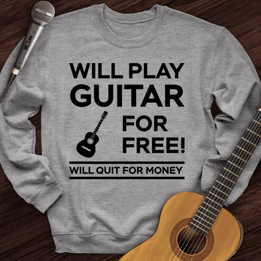 Printify Sweatshirt Sport Grey / S Play Guitar For Free Crewneck