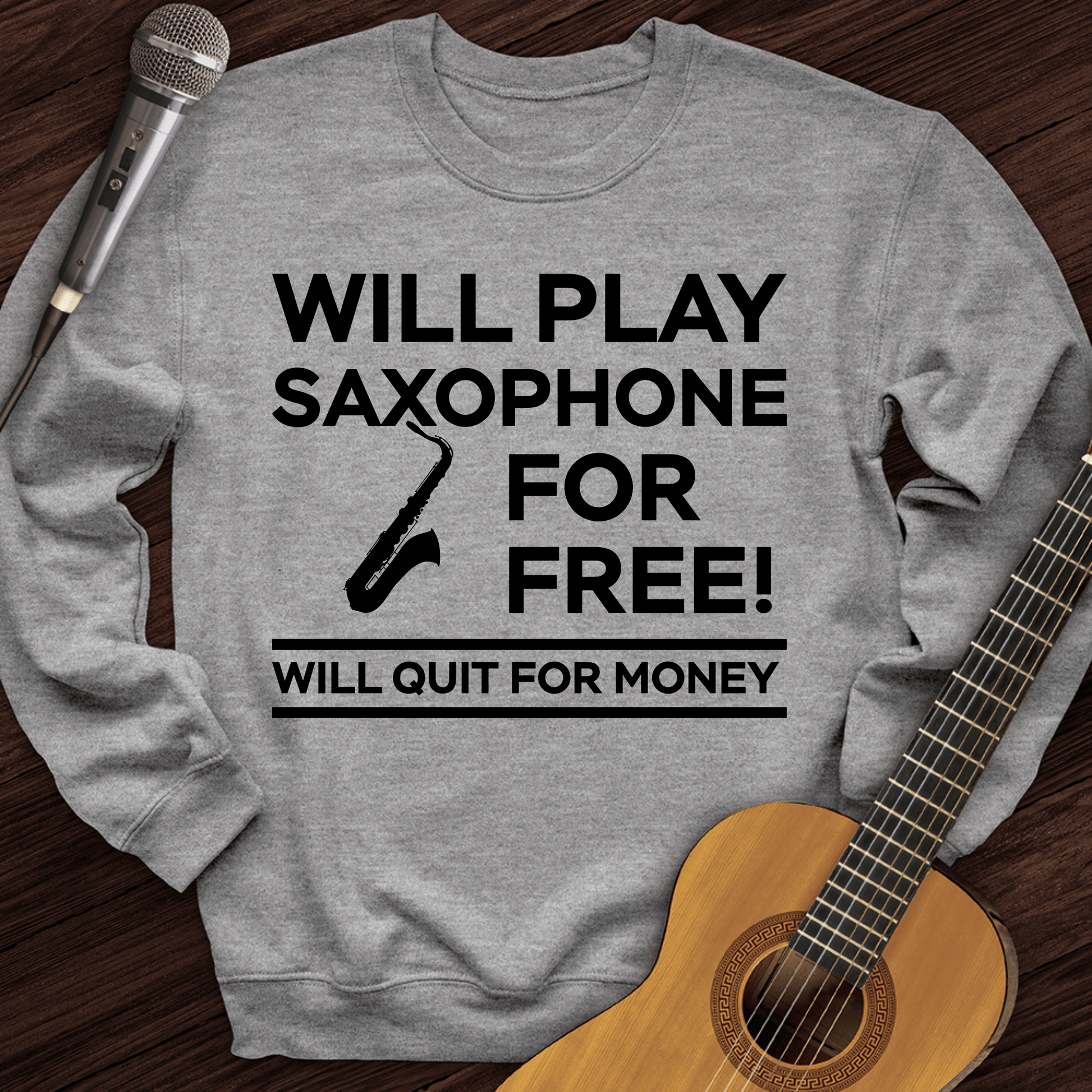 Printify Sweatshirt Sport Grey / S Play Saxophone For Free Crewneck