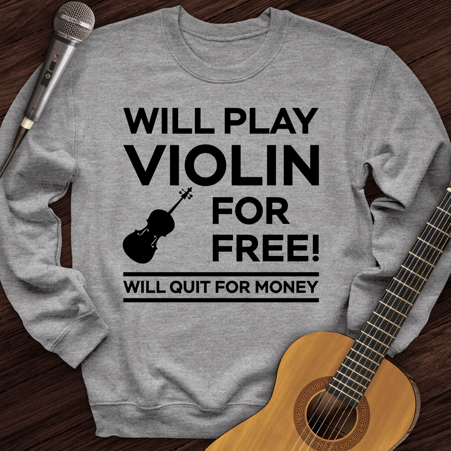 Printify Sweatshirt Sport Grey / S Play Violin For Free Crewneck