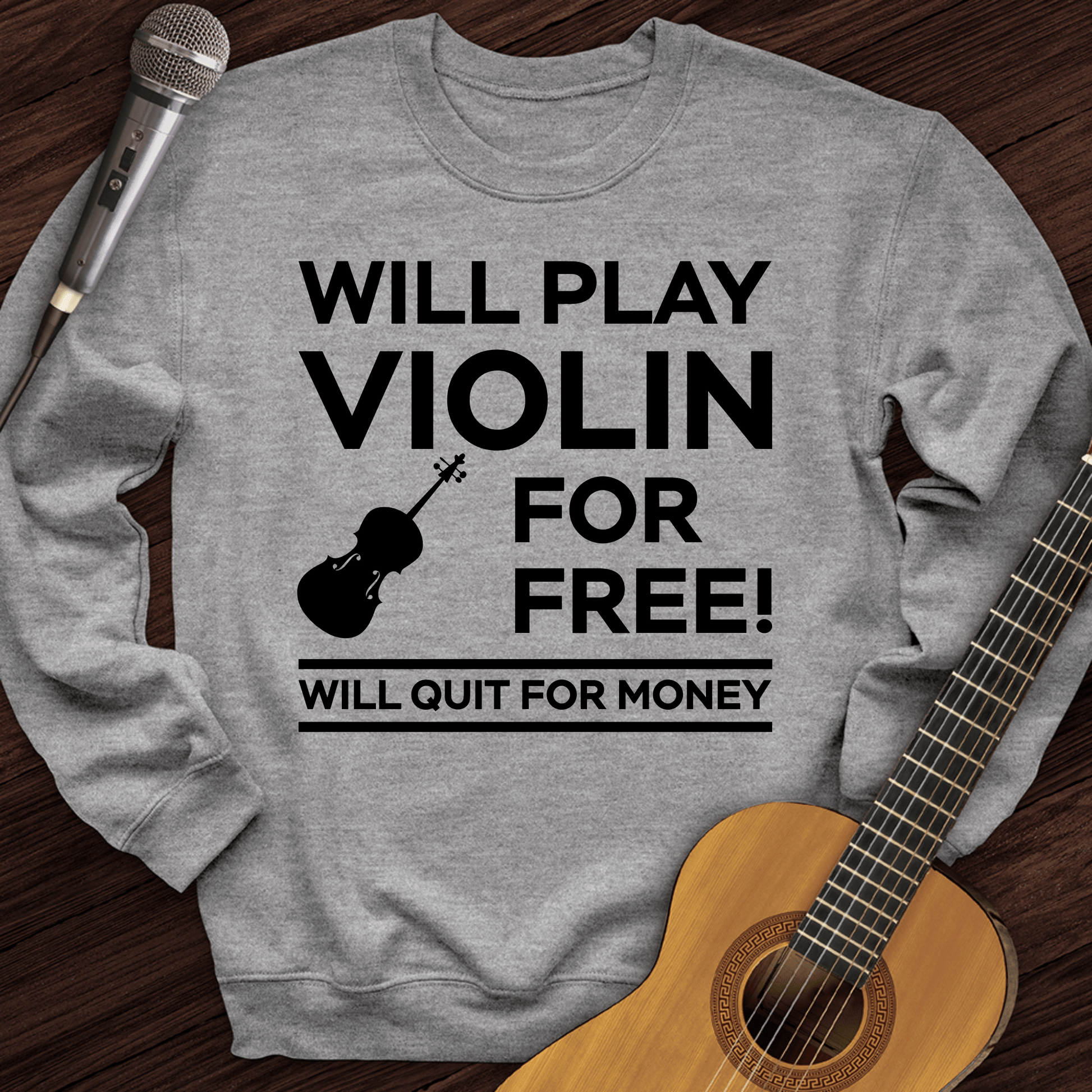 Printify Sweatshirt Sport Grey / S Play Violin For Free Crewneck