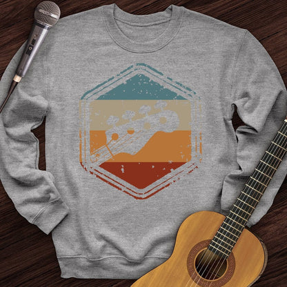 Printify Sweatshirt Sport Grey / S Retro Guitar Crewneck