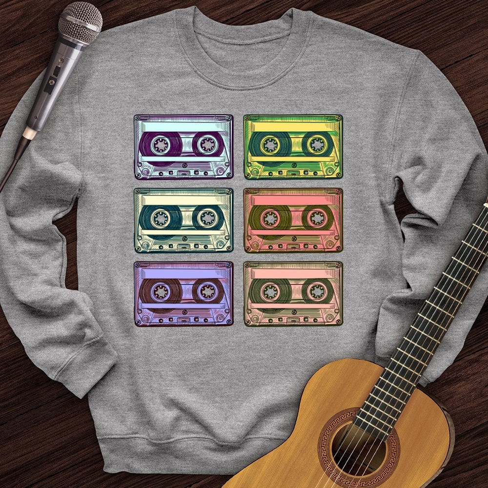 Printify Sweatshirt Sport Grey / S Retro Rock Tapes Crewneck