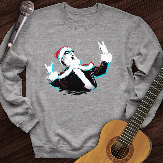 Printify Sweatshirt Sport Grey / S Rock and Roll Santa Crewneck