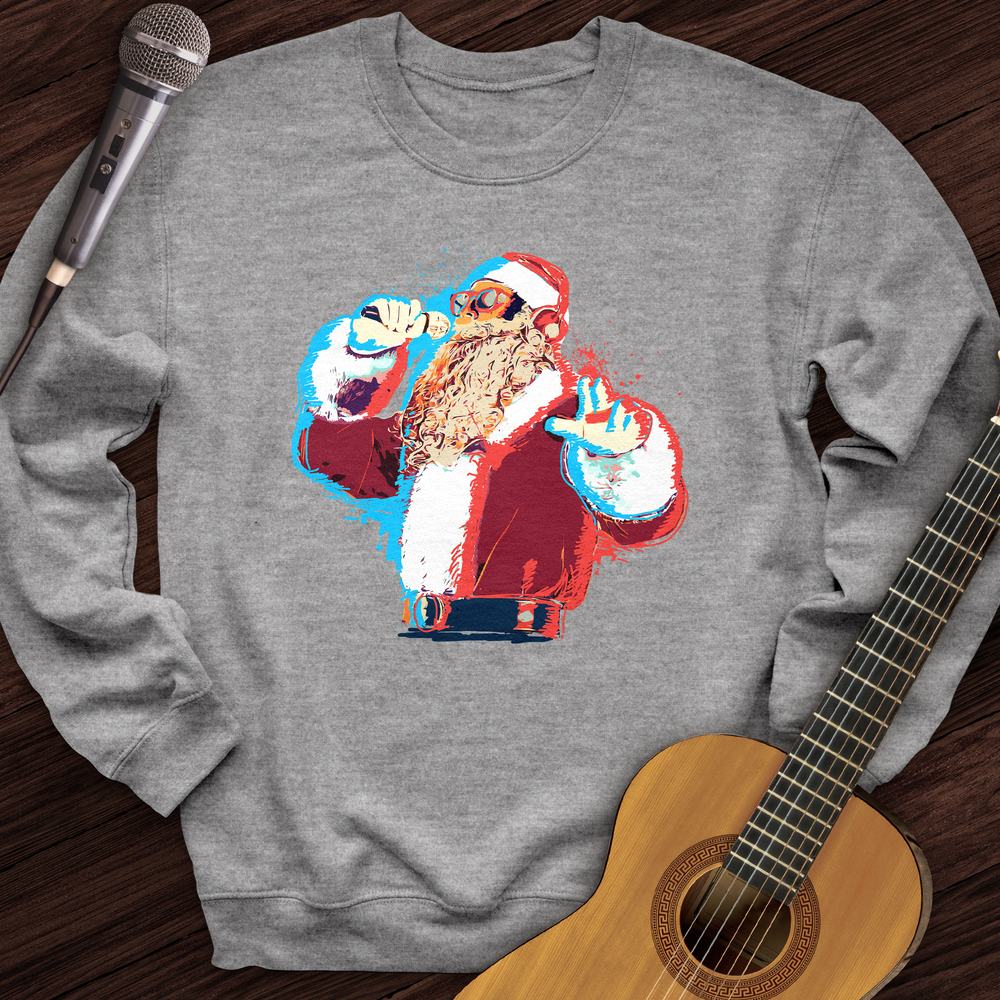 Printify Sweatshirt Sport Grey / S Santa On The Mic Crewneck