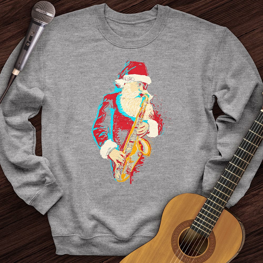 Printify Sweatshirt Sport Grey / S Santa Saxophone Crewneck