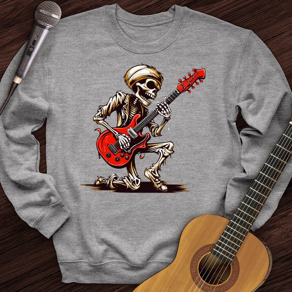 Printify Sweatshirt Sport Grey / S Skeleton Guitar Cartoon Crewneck