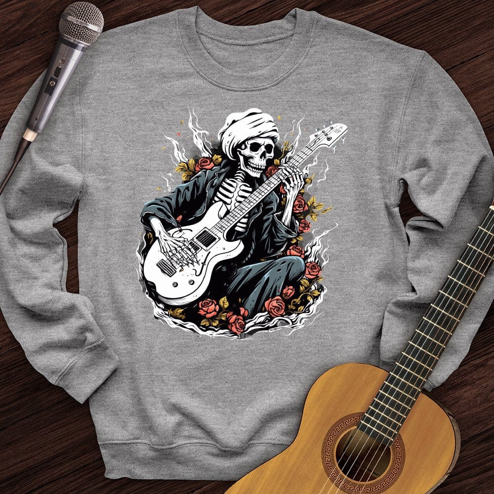 Printify Sweatshirt Sport Grey / S Skeleton Playing Music Crewneck