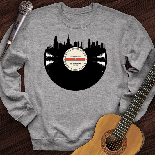Printify Sweatshirt Sport Grey / S Vinyl Skyline Chicago Crewneck