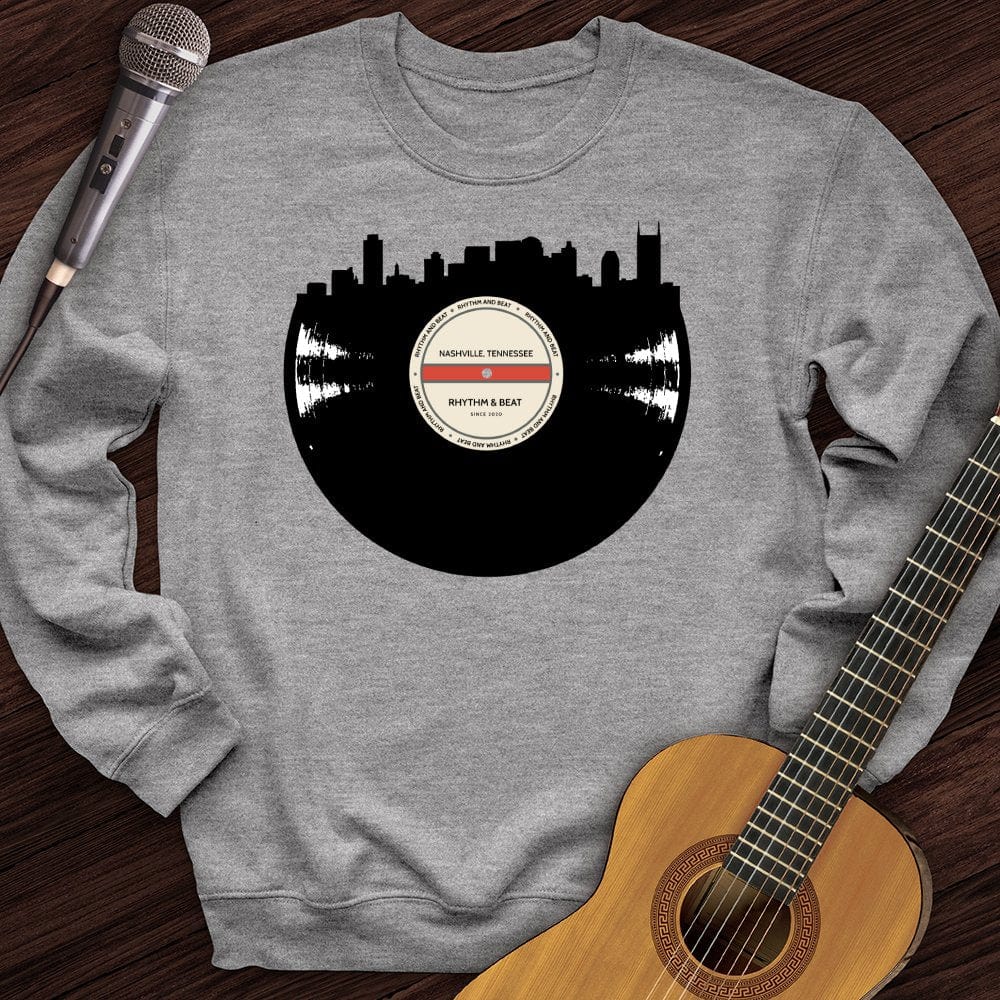 Printify Sweatshirt Sport Grey / S Vinyl Skyline Nashville Crewneck