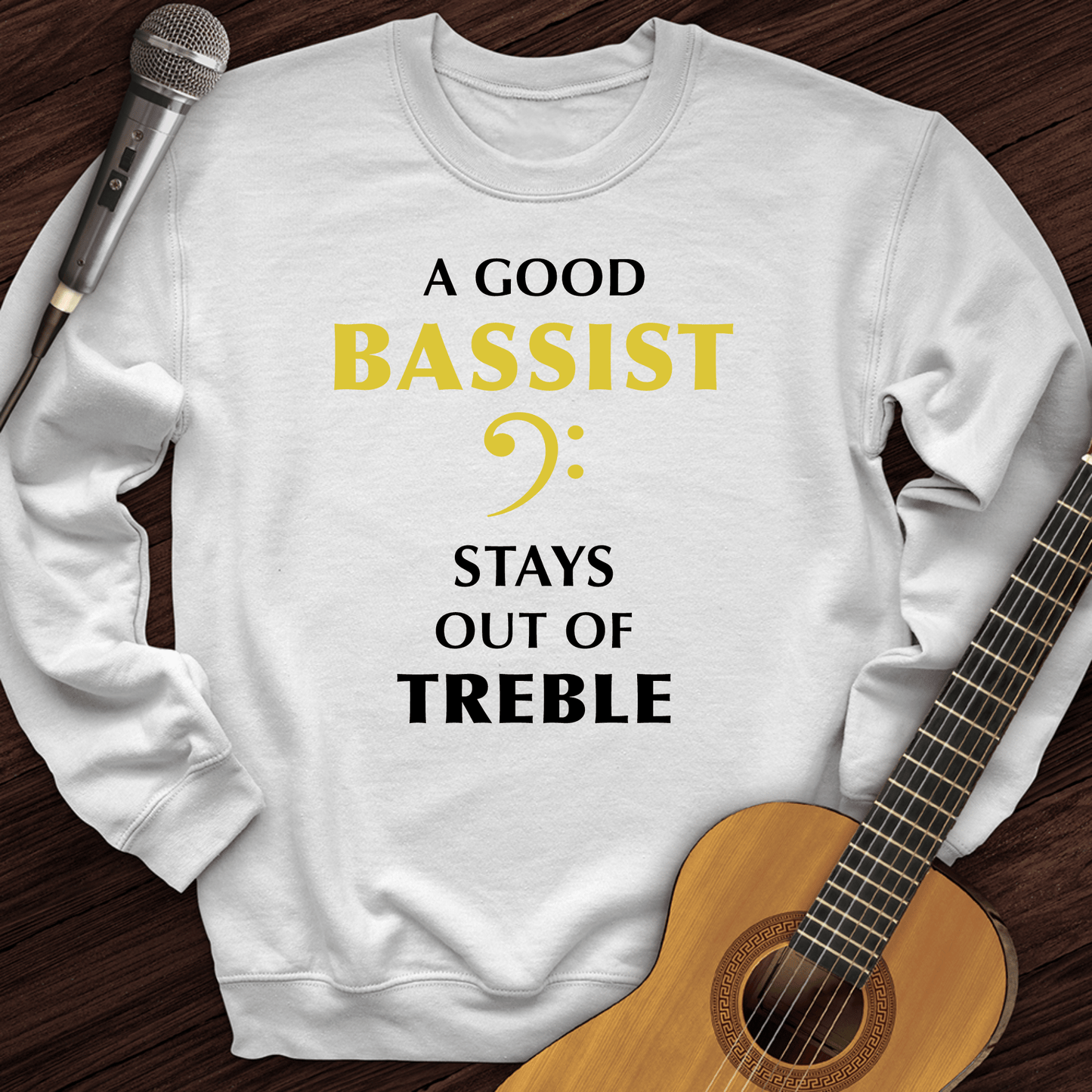 Printify Sweatshirt White / S A Good Bassist Crewneck