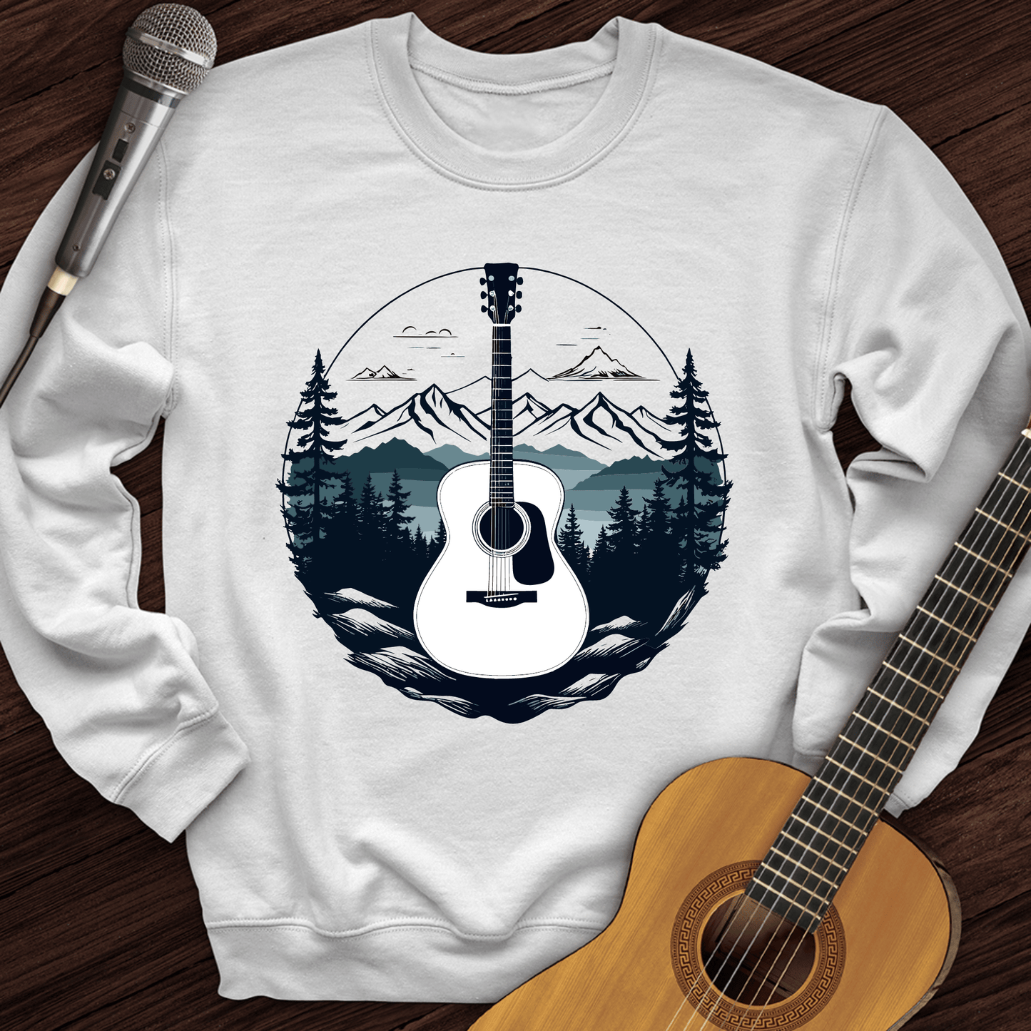 Printify Sweatshirt White / S Acoustic Vibes Crewneck