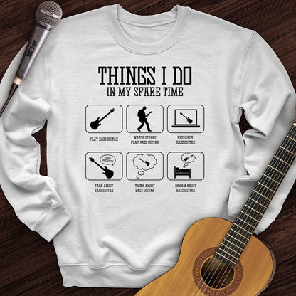Printify Sweatshirt White / S All I Do is Bass Guitar Crewneck