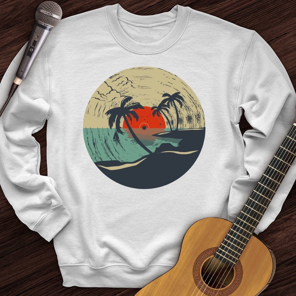 Printify Sweatshirt White / S Beach Record Crewneck