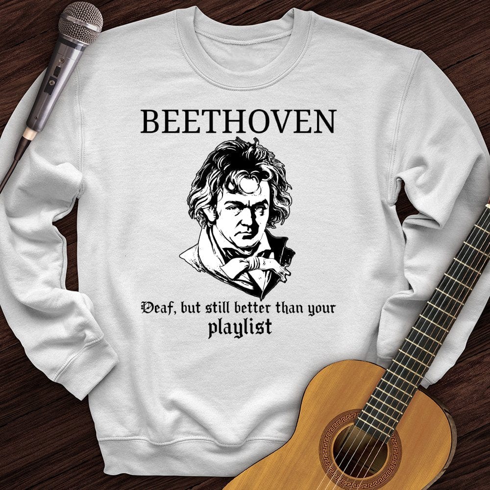 Printify Sweatshirt White / S Beethoven Deaf Crewneck