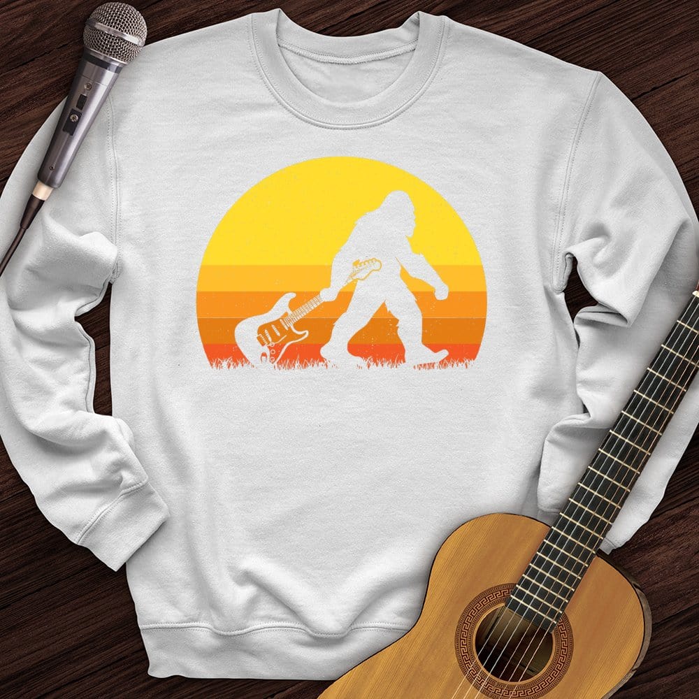 Printify Sweatshirt White / S Bigfoot Dragging Guitar Crewneck