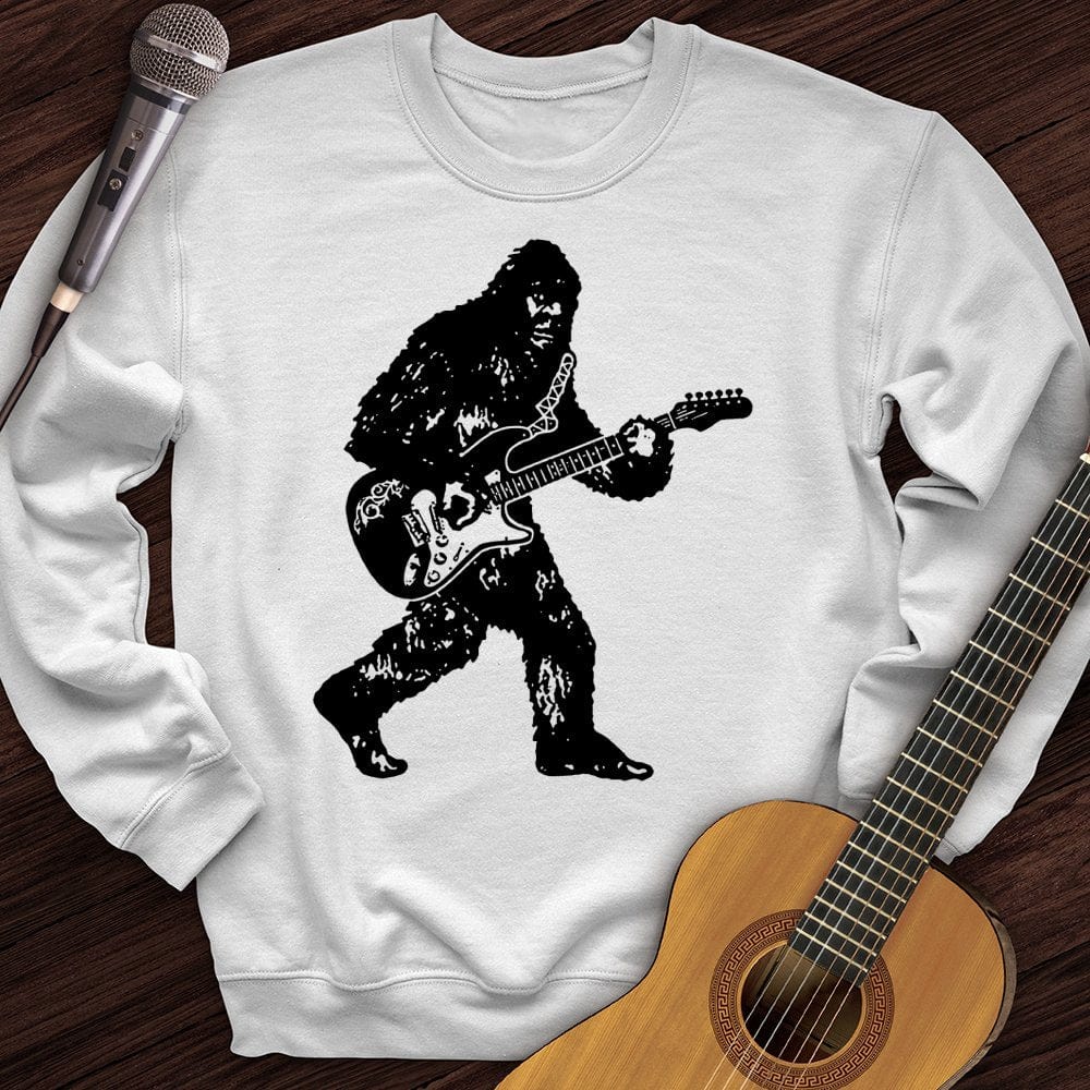 Printify Sweatshirt White / S Bigfoot Playing Guitar Crewneck