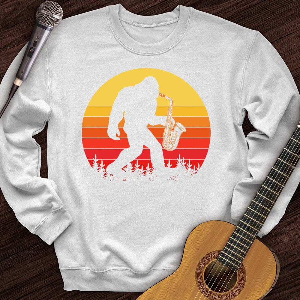 Printify Sweatshirt White / S BigFoot Playing Sax Crewneck