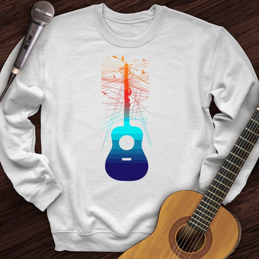 Printify Sweatshirt White / S Birds On A Guitar Crewneck