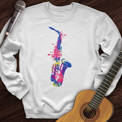 Printify Sweatshirt White / S Cartoon Sax Crewneck