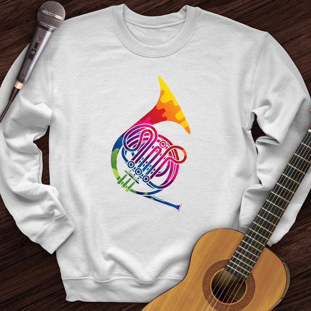 Printify Sweatshirt White / S Colorful Horn Crewneck