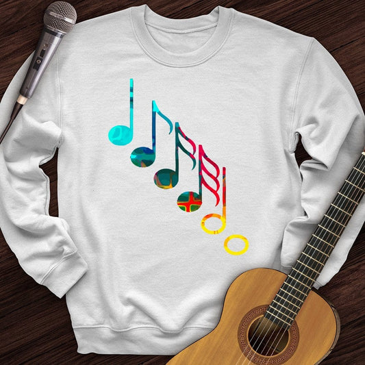 Printify Sweatshirt White / S Colorful Music Notes Crewneck