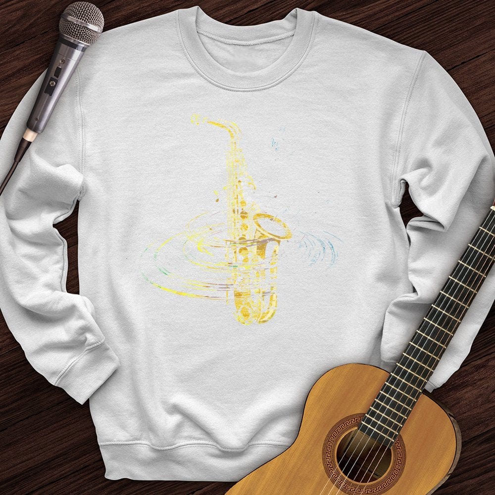 Printify Sweatshirt White / S Colorful Sax Crewneck