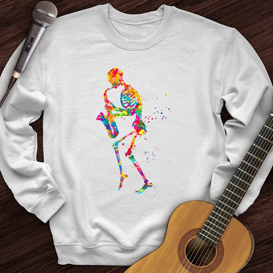 Printify Sweatshirt White / S Colorful Souls Sax Crewneck