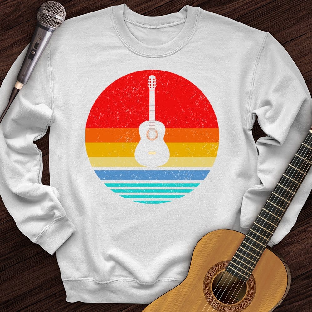 Printify Sweatshirt White / S Colorful Vintage Guitar Crewneck