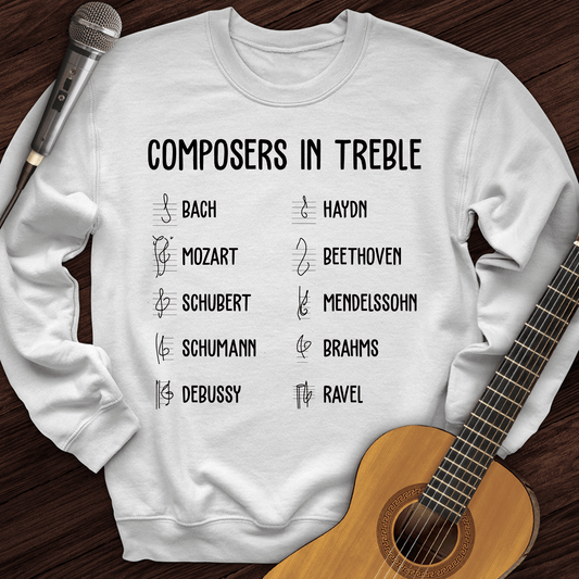 Printify Sweatshirt White / S Composers In Treble Crewneck