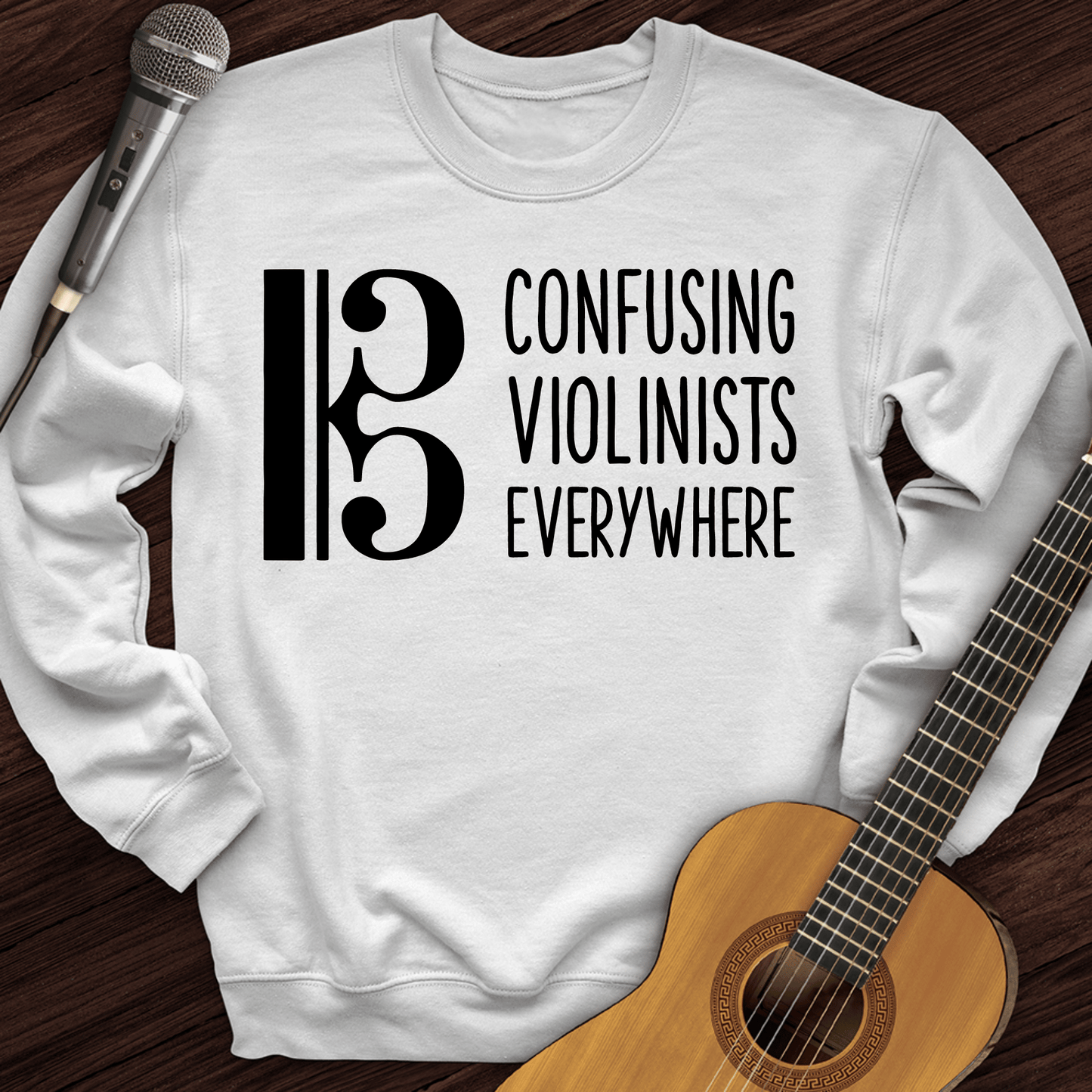 Printify Sweatshirt White / S Confusing Violinists Crewneck