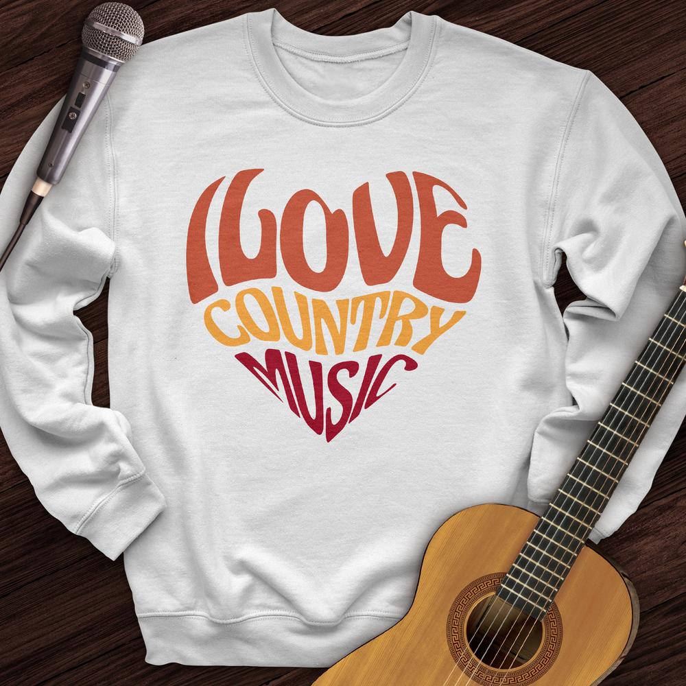 Printify Sweatshirt White / S Country Music Love Crewneck