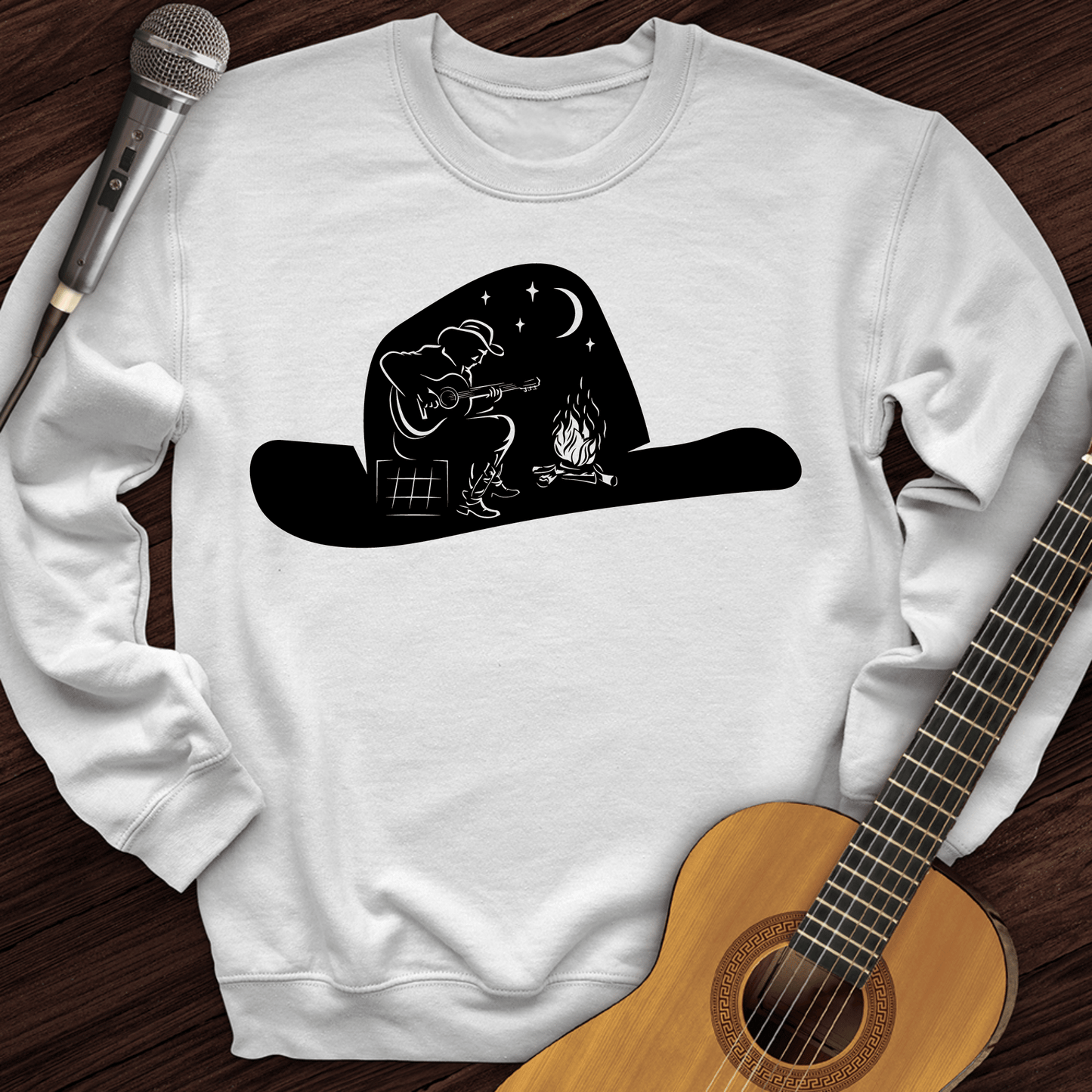 Printify Sweatshirt White / S Cowboy Hat Crewneck