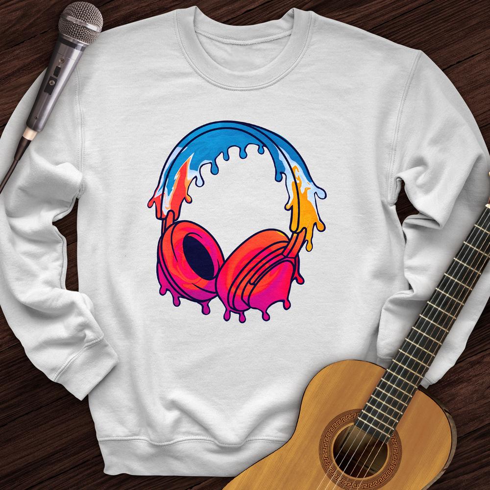 Printify Sweatshirt White / S Drip Headphones Crewneck