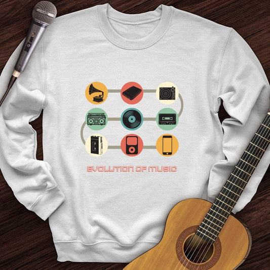 Printify Sweatshirt White / S Evolution of Music Crewneck
