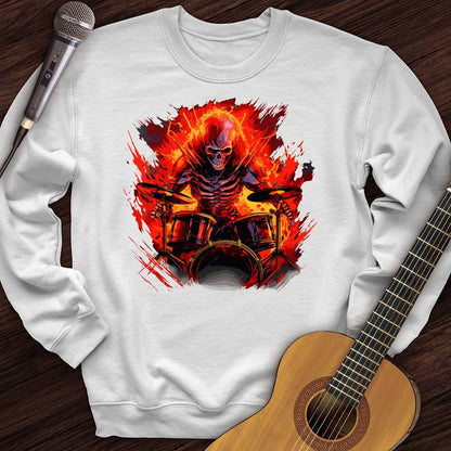 Printify Sweatshirt White / S Fiery Drummer Crewneck