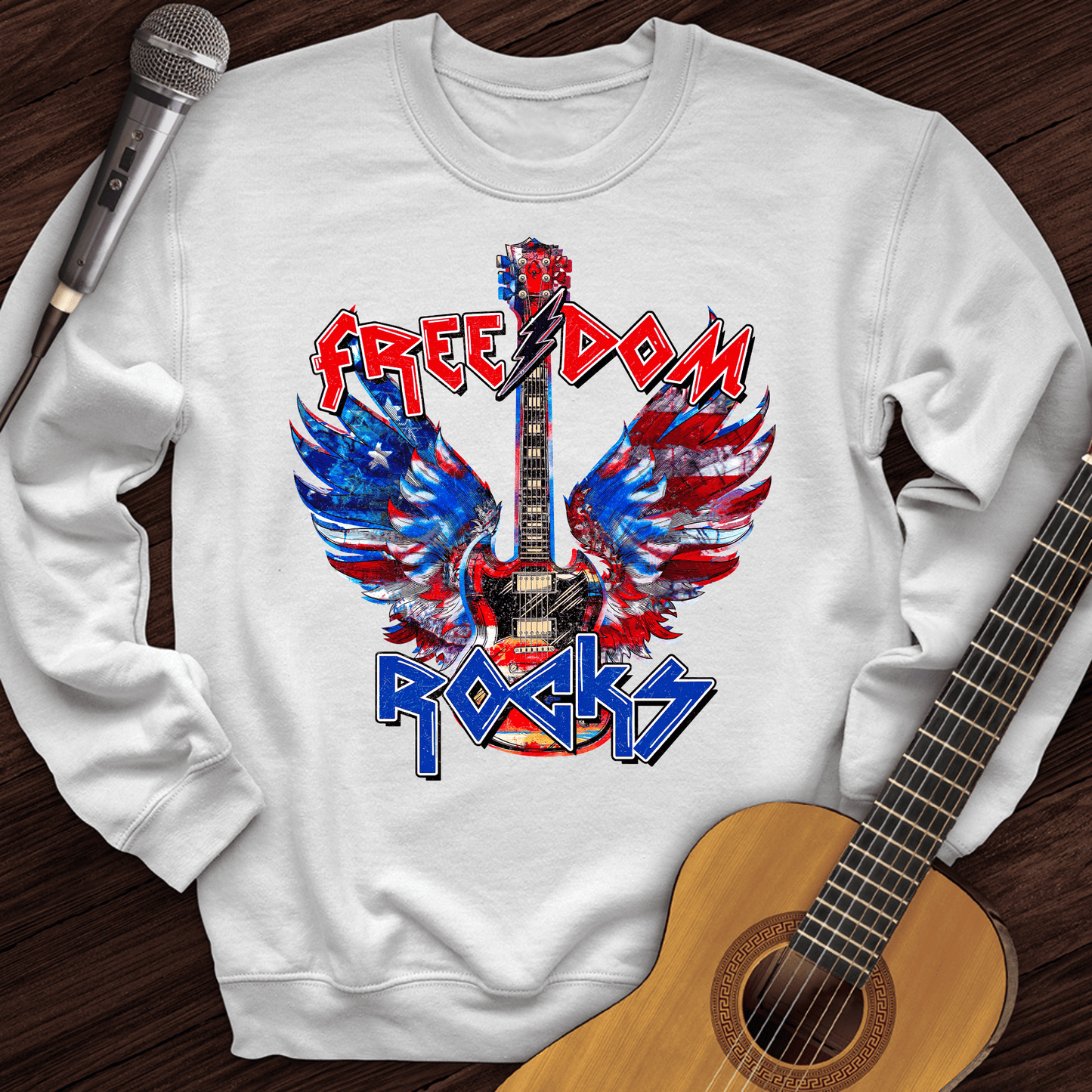 Printify Sweatshirt White / S Freedom Rocks Crewneck