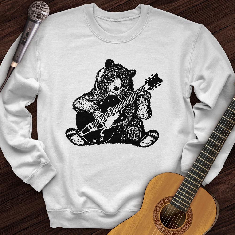 Printify Sweatshirt White / S Guitar Bear Crewneck