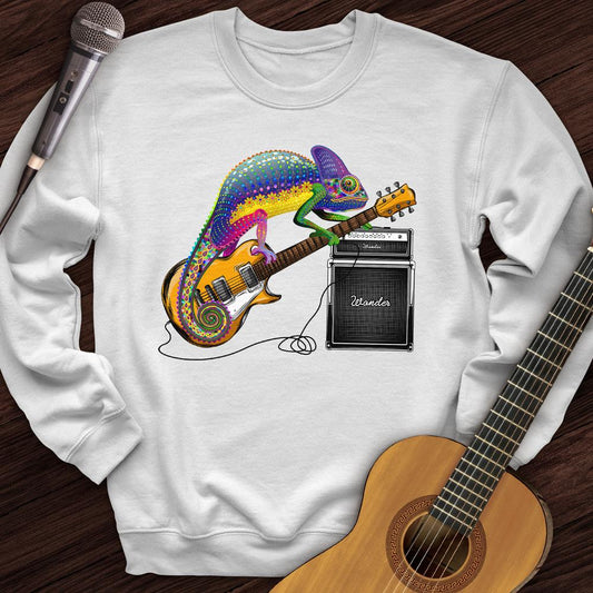 Printify Sweatshirt White / S Guitar Lizard Crewneck