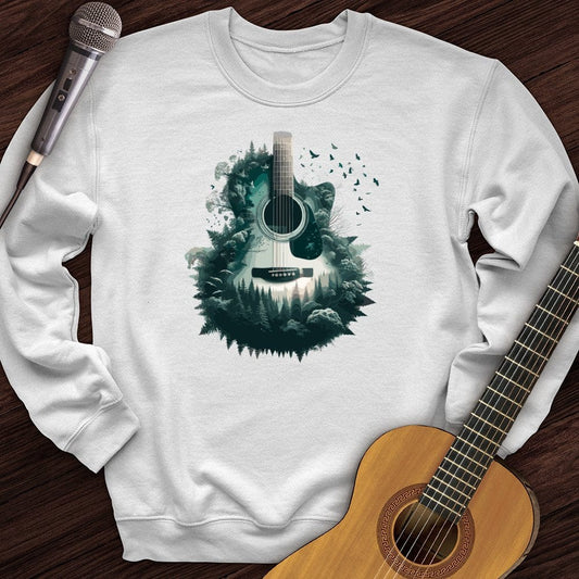 Printify Sweatshirt White / S Guitar Nature Crewneck